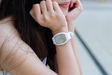 ICE boliday Dome White glitter gold
