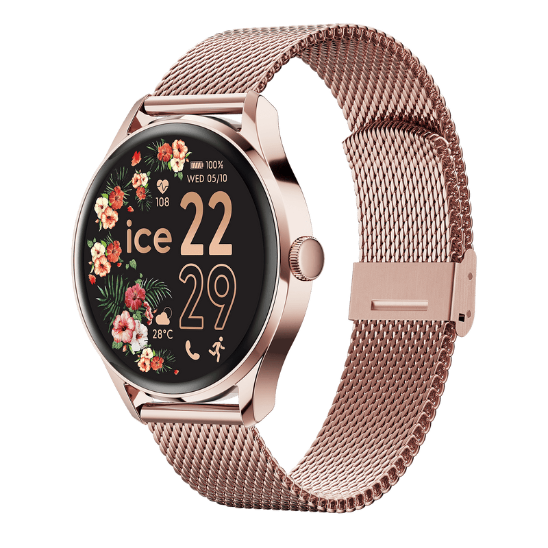 ICE Smart 2.0 Round 1.20 Rose-Gold Milanese AMOLED Smartwatch – Bluetooth Calling - 023394 ICE Smart 2.0 Round 1.20 Rose-Gold Milanese AMOLED Smartwatch – Bluetooth Calling - 023394