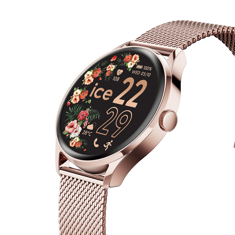 ICE Smart 2.0 Round 1.20 Rose-Gold Milanese AMOLED Smartwatch – Bluetooth Calling - 023394 ICE Smart 2.0 Round 1.20 Rose-Gold Milanese AMOLED Smartwatch – Bluetooth Calling - 023394