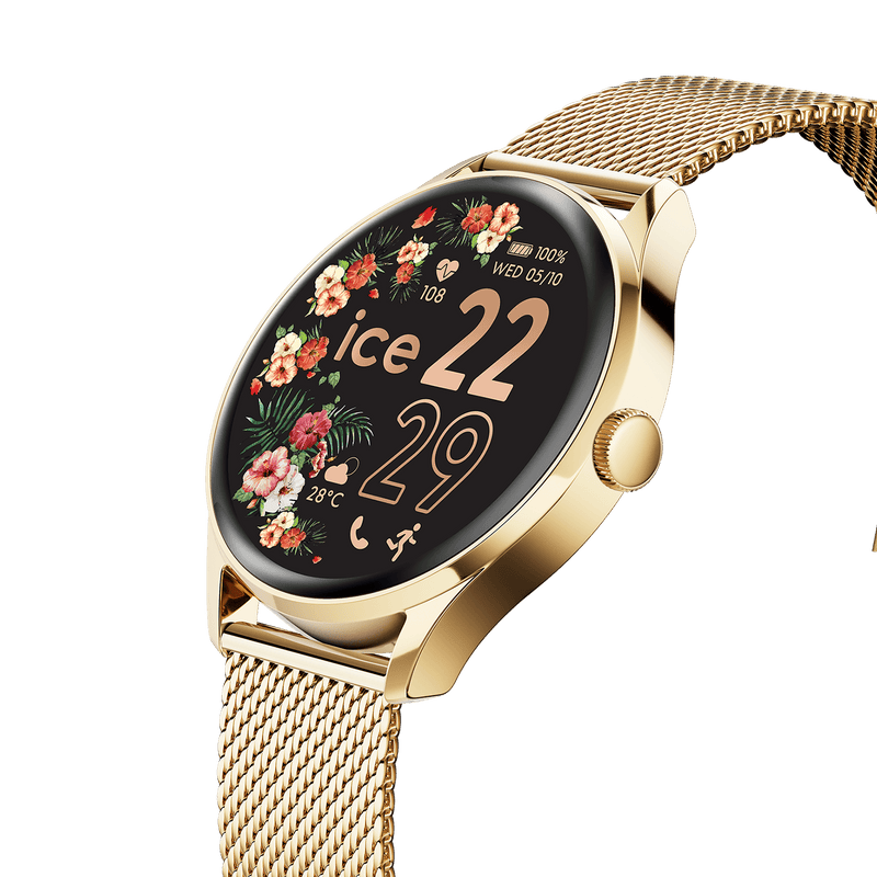 ICE-Watch ICE Smart 2.0 Round 1.2 Gold Milanese Women's Smartwatch - 024655 ICE-Watch ICE Smart 2.0 Round 1.2 Gold Milanese Women's Smartwatch - 024655