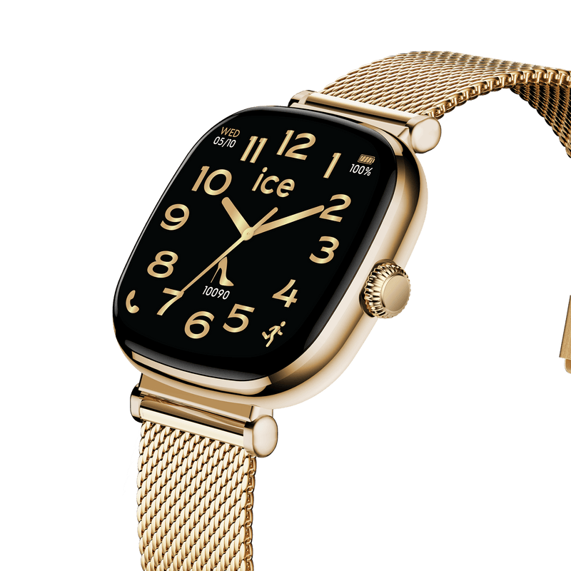 ICE Smart SQ 2.0 Square 1.70 Gold Milanese Smartwatch - 025234 ICE Smart SQ 2.0 Square 1.70 Gold Milanese Smartwatch - 025234