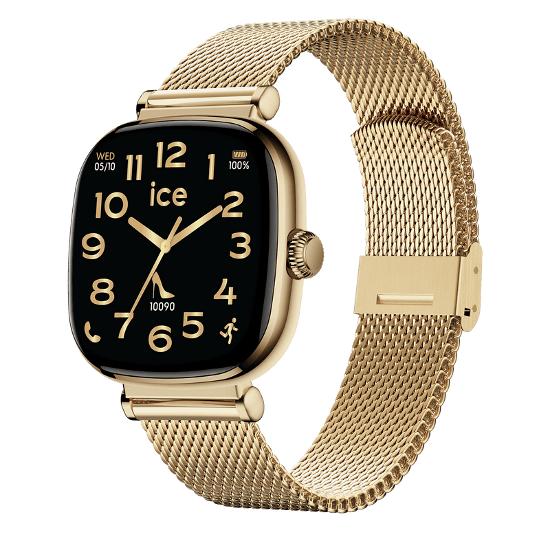 ICE Smart SQ 2.0 Square 1.70 Gold Milanese Smartwatch - 025234 ICE Smart SQ 2.0 Square 1.70 Gold Milanese Smartwatch - 025234